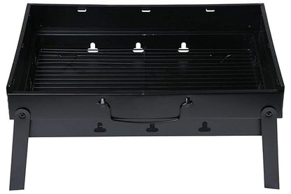 Barbecue Grills - Foldable Charcoal Barbeque Grill With (2 Spatula, 1 Bbq, 10 Stick & 1 Air Blower ) | Outdoor bbq grill tools for Camping Picnics Traveling - Stellar BlacKS (BBQGRILL)